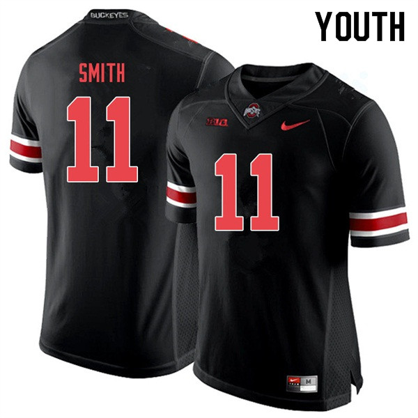 Youth Ohio State Buckeyes #11 Tyreke Smith Blackout Authentic College Stitched Football Jersey 23OX040ZI